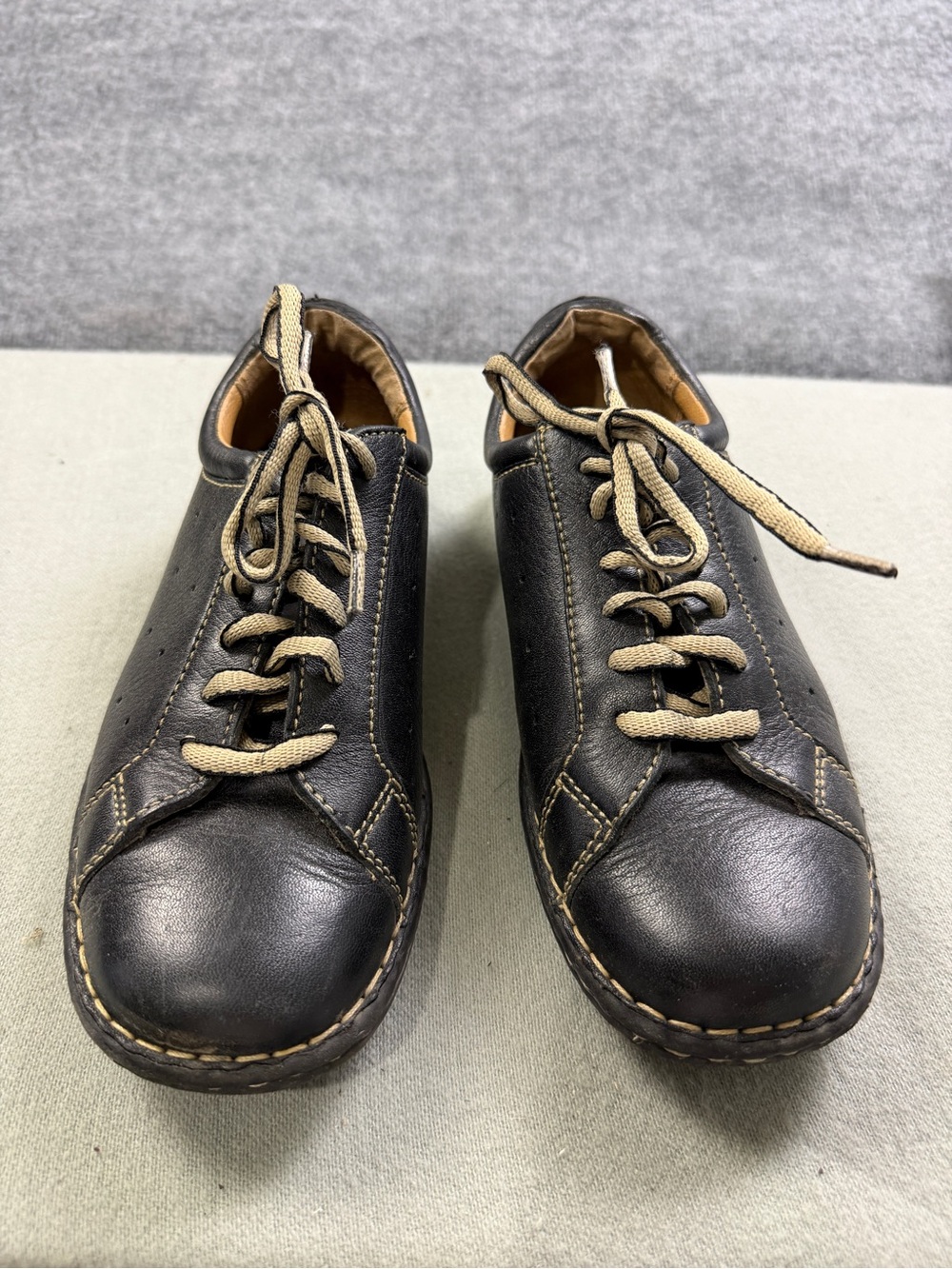 Bjorndal Daffy Women 7.5 Black Leather Oxford Comfort Shoes